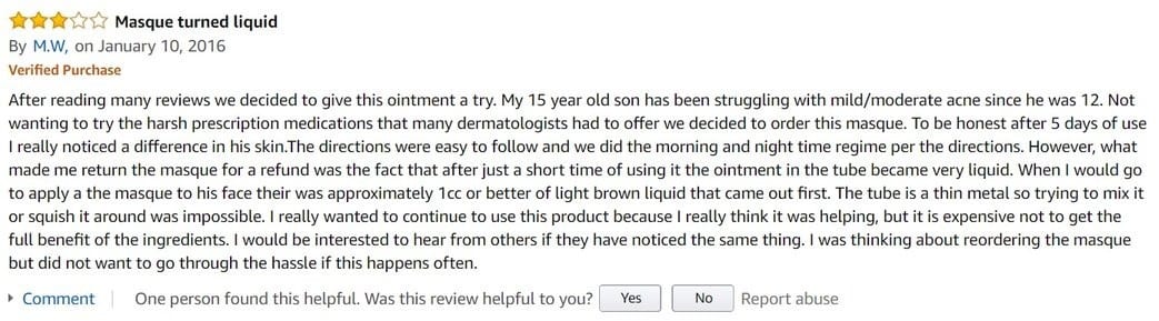 lerosett-organic-acne-treatment-mask-customer-review-4