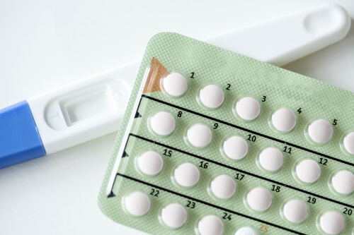 pregnancy test and contraceptive pills